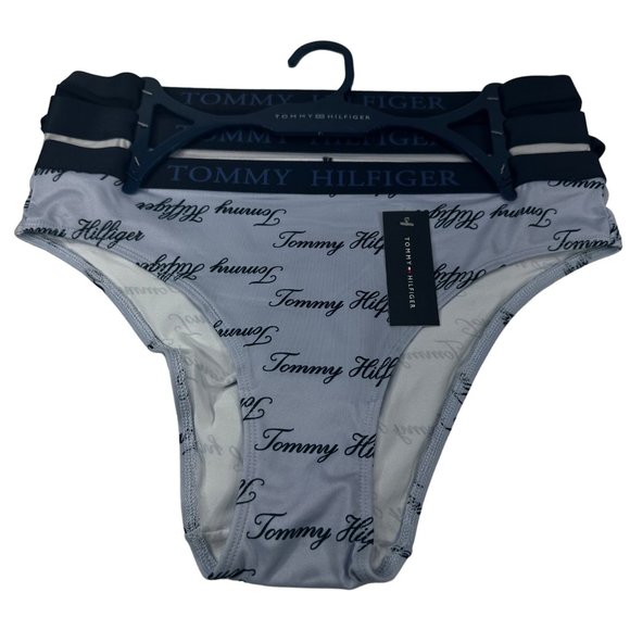 Lot Of Three Tommy Hilfiger Women's Size Medium Panty Bikini Blue Gray Blue New - Picture 1 of 11